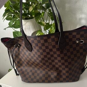 Brown Checkered Tote